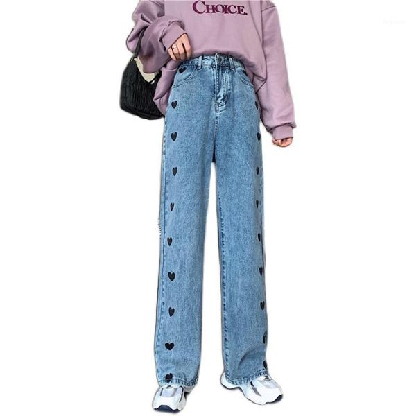 new autumn vintage women jeans love heart embroidered straight jeans female casual high waist wide-leg pants mujer1, Blue
new autumn vintage women jeans love heart embroidered straight jeans female casual high waist wide-leg pants mujer1, Blue