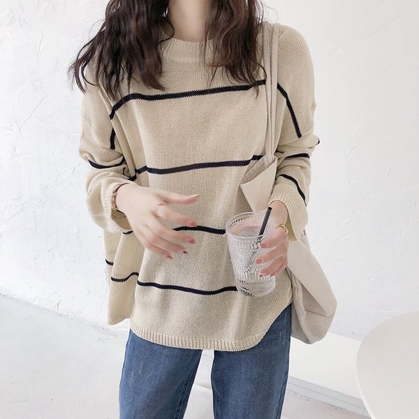 languid striped fall 2020 new loose and slim casual sweater for pullover sweater pullover women faoz2, White;black
languid striped fall 2020 new loose and slim casual sweater for pullover sweater pullover women faoz2, White;black
