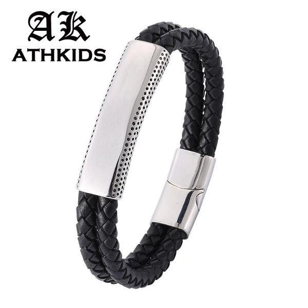 men jewelry black braided leather bracelet stainless steel magnetic clasp bangles fashion punk man wrist band gifts pd804, Golden;silver
men jewelry black braided leather bracelet stainless steel magnetic clasp bangles fashion punk man wrist band gifts pd804, Golden;silver