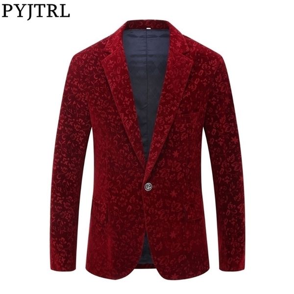 pyjtrl men autumn winter wine red burgundy velvet floral pattern suit jacket slim fit blazer designs stage costumes for singers 201104, White;black
pyjtrl men autumn winter wine red burgundy velvet floral pattern suit jacket slim fit blazer designs stage costumes for singers 201104, White;black