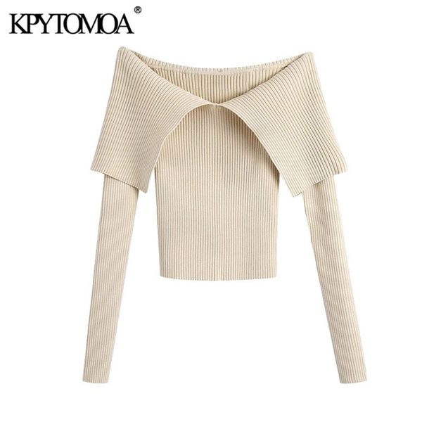 kpytomoa women fashion with exposed shoulders fitted knitted sweater vintage v neck long sleeve female pullovers chic 201222, White;black
kpytomoa women fashion with exposed shoulders fitted knitted sweater vintage v neck long sleeve female pullovers chic 201222, White;black