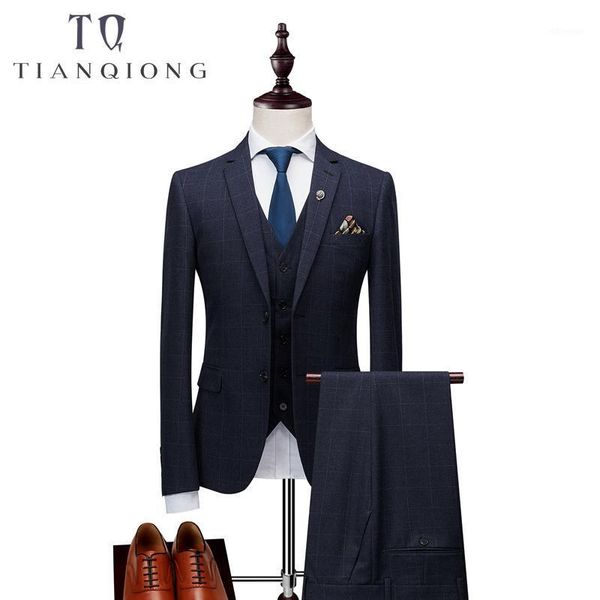 men's suits & blazers brand mens suit formal men 3 pieces plaid groom wedding for business casual style tuxedos1, White;black
men's suits & blazers brand mens suit formal men 3 pieces plaid groom wedding for business casual style tuxedos1, White;black