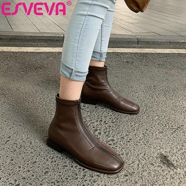 esveva 2021 элегантный zipper мода pu кожа + ботильоны осень зима дамы площади низкий каблук круглый toe женская обувь размер 34-43, Black
esveva 2021 элегантный zipper мода pu кожа + ботильоны осень зима дамы площади низкий каблук круглый toe женская обувь размер 34-43, Black