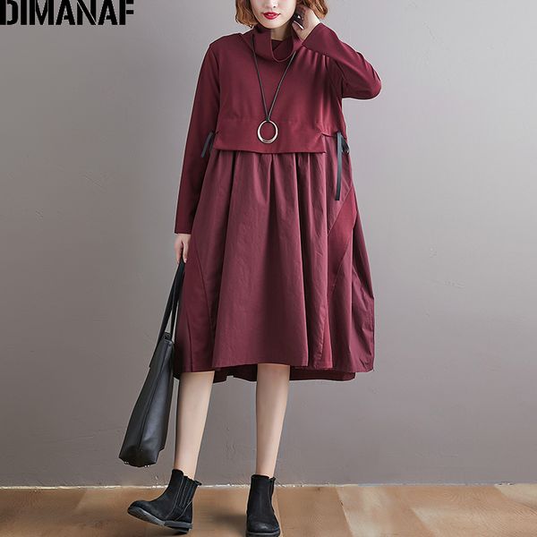dimanaf women dress long sleeve turtleneck office lady elegant vestidos pleated sashes plus size female clothes autumn winter lj201112, Black;gray
dimanaf women dress long sleeve turtleneck office lady elegant vestidos pleated sashes plus size female clothes autumn winter lj201112, Black;gray