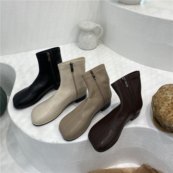women's leather boots booties ladies shoes low heels booties winter footwear round toe boots-women mid calf mid-calf, Black
women's leather boots booties ladies shoes low heels booties winter footwear round toe boots-women mid calf mid-calf, Black