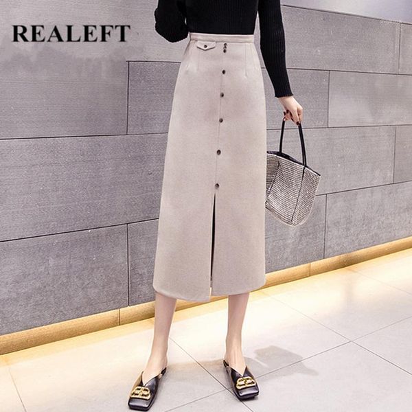 realeft autumn winter woolen women long skirt korean style single breasted high waist straight a-line skirts female 2020 new1, Black
realeft autumn winter woolen women long skirt korean style single breasted high waist straight a-line skirts female 2020 new1, Black