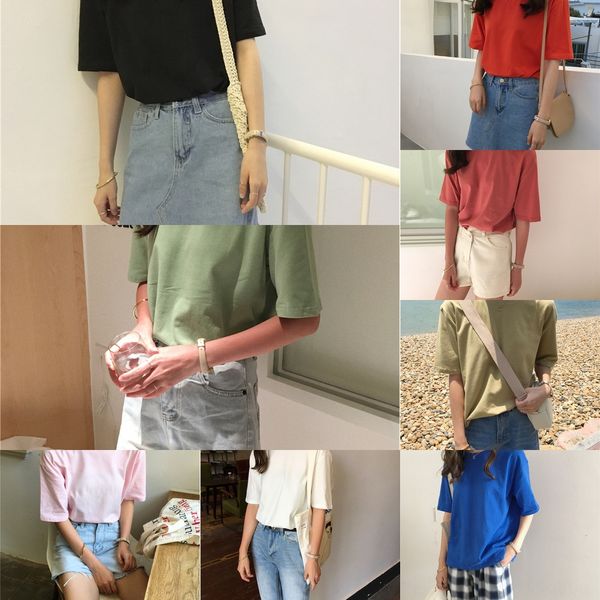 new summer 2020 korean solid color short sleeve women's t- ins trend loose and versatile t-shirt bottoming shirt kfehd, White
new summer 2020 korean solid color short sleeve women's t- ins trend loose and versatile t-shirt bottoming shirt kfehd, White