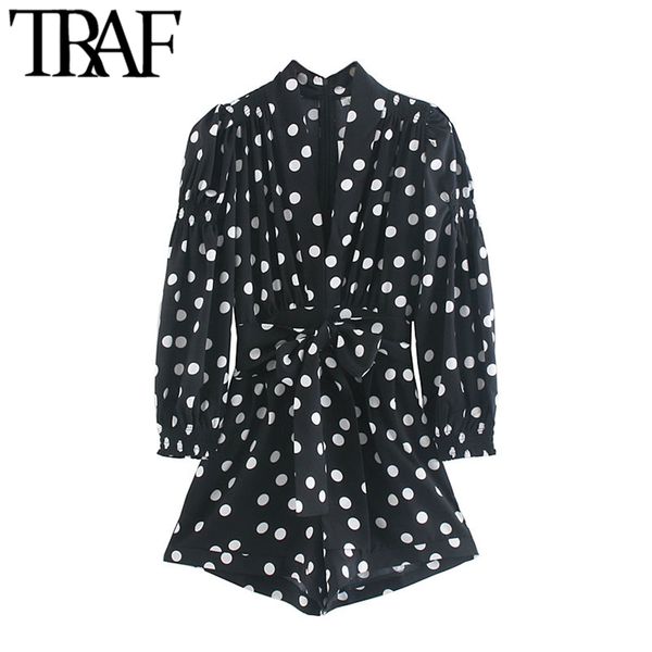 traf women vintage fashion polka dot bow tie sashes jumpsuits v neck long sleeve back zipper rompers stylish playsuits femme t200704, Black;white
traf women vintage fashion polka dot bow tie sashes jumpsuits v neck long sleeve back zipper rompers stylish playsuits femme t200704, Black;white