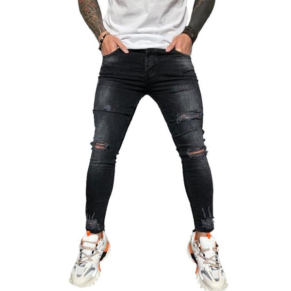 men's jeans hole sknny men denim pants jogger casual pencil clothing long trousers, Blue
men's jeans hole sknny men denim pants jogger casual pencil clothing long trousers, Blue