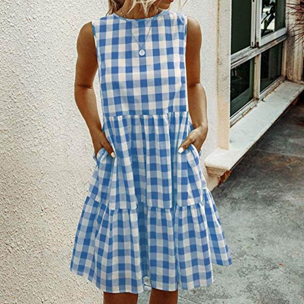 2021 women summer dress vintage plaid shirt dresses celmia sleeveless mini dress casual loose pleated vestidos robe femme, Black;gray
2021 women summer dress vintage plaid shirt dresses celmia sleeveless mini dress casual loose pleated vestidos robe femme, Black;gray