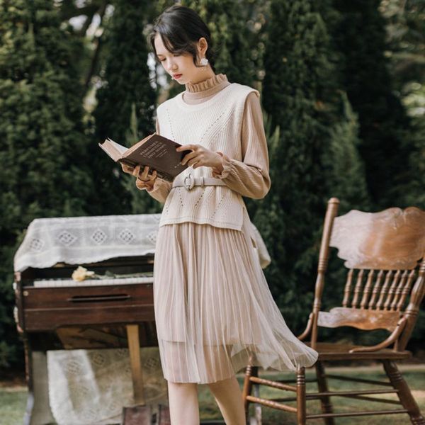 elegant women sweet chic two piece sets french mesh dress knitted vest two-piece suit korean style party dress suit vintage, Gray
elegant women sweet chic two piece sets french mesh dress knitted vest two-piece suit korean style party dress suit vintage, Gray