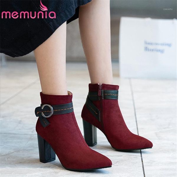 memunia 2020 new arrival women ankle boots flock buckle zip autumn winter boots pointed toe high heels office shoes woman1, Black
memunia 2020 new arrival women ankle boots flock buckle zip autumn winter boots pointed toe high heels office shoes woman1, Black