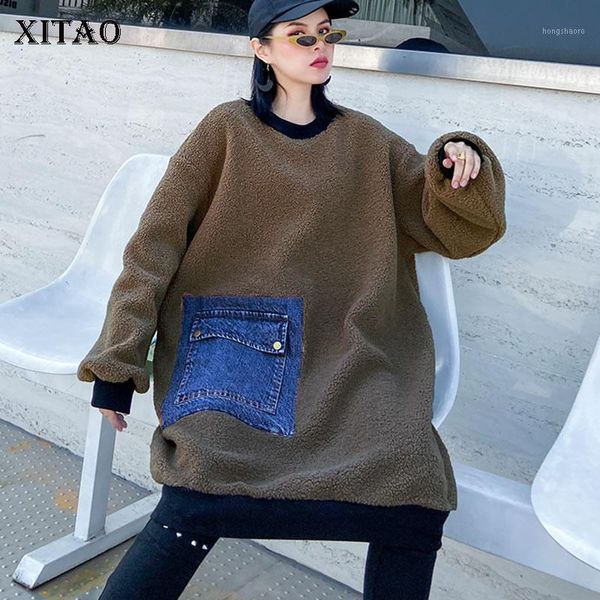 xitao knitted loose sweatshirt fashion 2019 winter pullover patchwork pocket long full sleeve minority casual sweatshirt dmy18981, Black
xitao knitted loose sweatshirt fashion 2019 winter pullover patchwork pocket long full sleeve minority casual sweatshirt dmy18981, Black