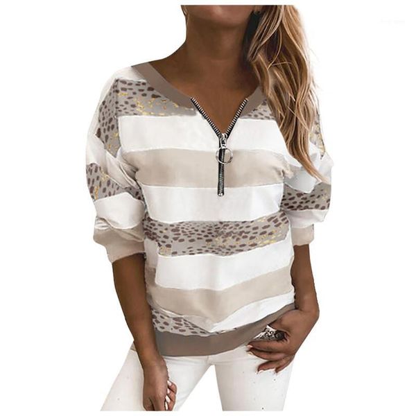 women leopard striped stitching sweatshirt womens zipper oversized loose vneck sweater coat long sleeve sudaderas mujer #t1g1, Black
women leopard striped stitching sweatshirt womens zipper oversized loose vneck sweater coat long sleeve sudaderas mujer #t1g1, Black