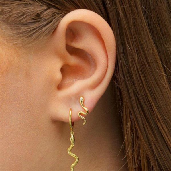 februaryfrost brand fashion women's punk style animal snake earrings 100% 925 sterling silver earring snakelike animal climber ear jewe, Golden;silver
februaryfrost brand fashion women's punk style animal snake earrings 100% 925 sterling silver earring snakelike animal climber ear jewe, Golden;silver