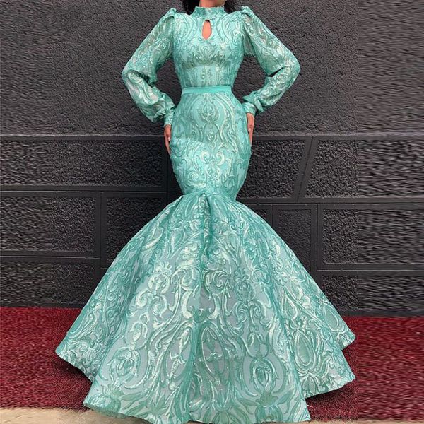 mint high neck long sleeve evening dress mermaid full lace chic prom dresses pageant formal gown robe de soiree abendkleider, Black
mint high neck long sleeve evening dress mermaid full lace chic prom dresses pageant formal gown robe de soiree abendkleider, Black