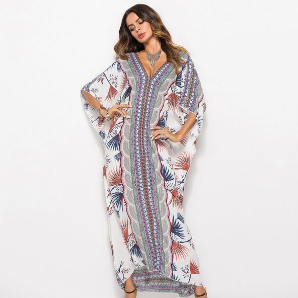 New Printed Bohemian Women Maxi Dress Batwing Sleeve Holiday Beach Wear Fashion Muslim Abaya Dubai Moroccan Kaftan Robe Vestidos, Black;gray
New Printed Bohemian Women Maxi Dress Batwing Sleeve Holiday Beach Wear Fashion Muslim Abaya Dubai Moroccan Kaftan Robe Vestidos, Black;gray