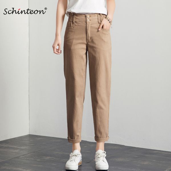 schinteon new arrival beige denim pants women high waist ruffles casual straight loose ankle-length pants plus size fashion 201105, Blue
schinteon new arrival beige denim pants women high waist ruffles casual straight loose ankle-length pants plus size fashion 201105, Blue