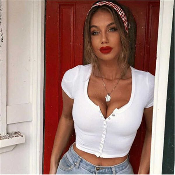 summer women's button ny t-shirt crop new girls lady casual tees short sleeve o neck solid color tshirt, White
summer women's button ny t-shirt crop new girls lady casual tees short sleeve o neck solid color tshirt, White