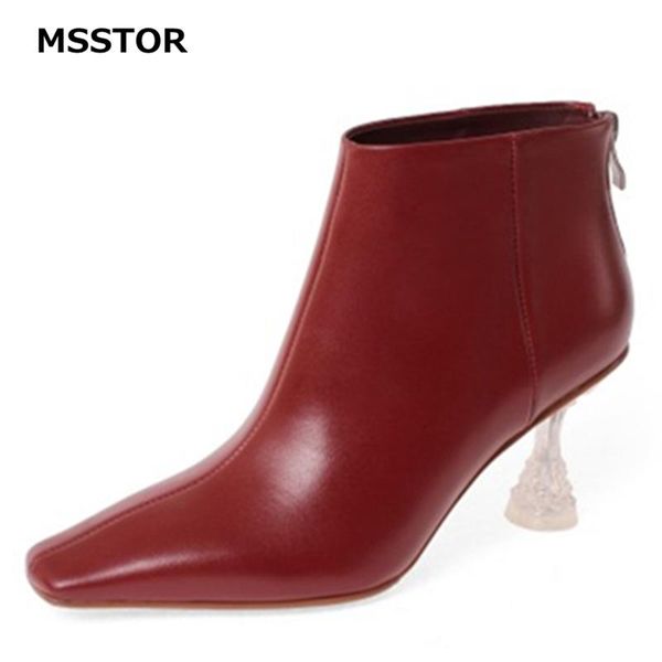 boots transparent red zipper sewing solid casual elegant party leather women square toe winter ankle rubber, Black
boots transparent red zipper sewing solid casual elegant party leather women square toe winter ankle rubber, Black