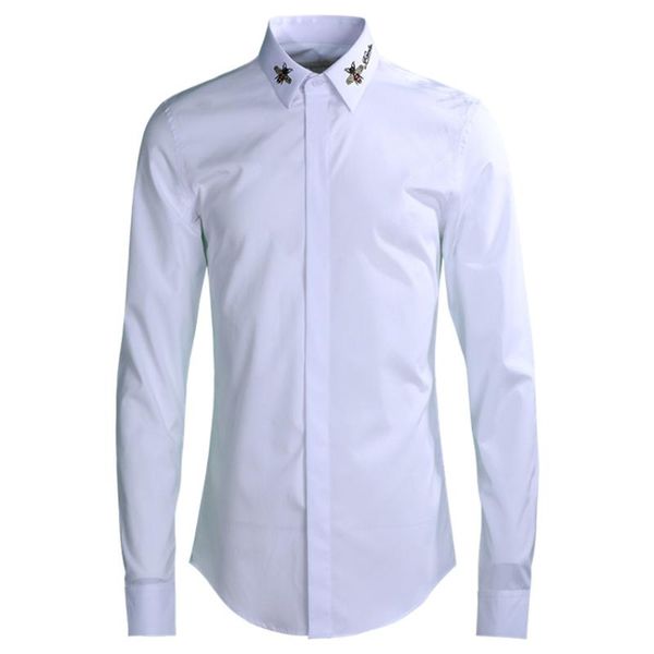 men's casual shirts 2021 arrival fashionable embroidery bees collar long sleeve cotton plus size l xl 2xl 3xl 4xl, White;black
men's casual shirts 2021 arrival fashionable embroidery bees collar long sleeve cotton plus size l xl 2xl 3xl 4xl, White;black