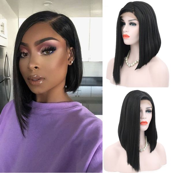 charisma short wig bob style synthetic lace front wig natural straight hair black color wigs glueless side part wigs for women, Black;brown
charisma short wig bob style synthetic lace front wig natural straight hair black color wigs glueless side part wigs for women, Black;brown