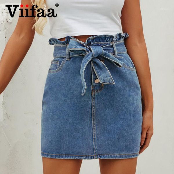 viifaa paperbag waist blue denim mini skirts women summer ruffle high waist belted button jeans skirt1, Black
viifaa paperbag waist blue denim mini skirts women summer ruffle high waist belted button jeans skirt1, Black