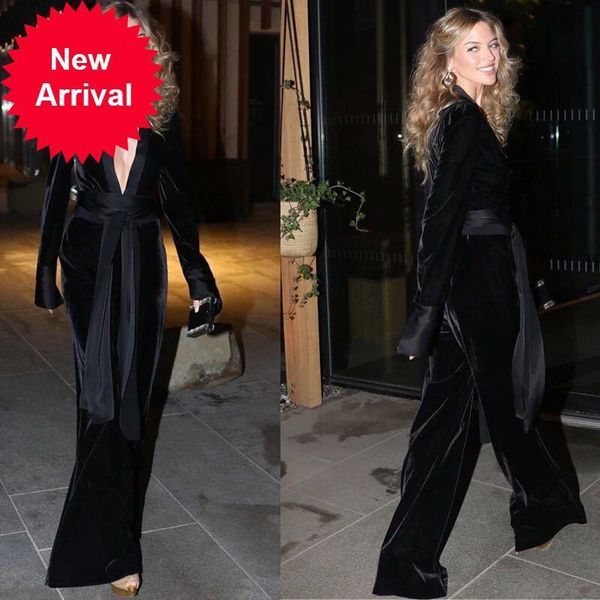 spring 2021 new new fall design black velvet casual with sleek v elegant female sleeve overalls long legged pants yjjw, Black;white
spring 2021 new new fall design black velvet casual with sleek v elegant female sleeve overalls long legged pants yjjw, Black;white