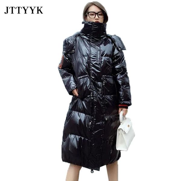 women's down & parkas 2021 winter jackets women chic glossy long duck coat thicken hooded female snow overcoat plus size clothes, Black
women's down & parkas 2021 winter jackets women chic glossy long duck coat thicken hooded female snow overcoat plus size clothes, Black