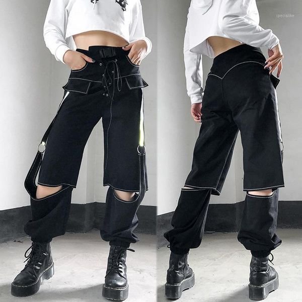 women's pants button slim punk harem pant trousers casual hole streetwear harajuku female joggers1, Black;white
women's pants button slim punk harem pant trousers casual hole streetwear harajuku female joggers1, Black;white