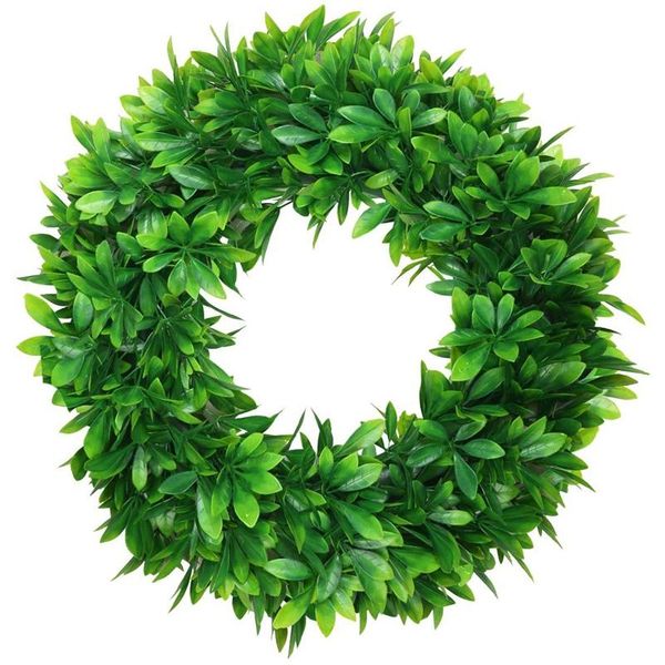 18.8inch artificial green leaves wreath fake boxwood wreath leaf for front door wall window decor indoor/outdoor
18.8inch artificial green leaves wreath fake boxwood wreath leaf for front door wall window decor indoor/outdoor