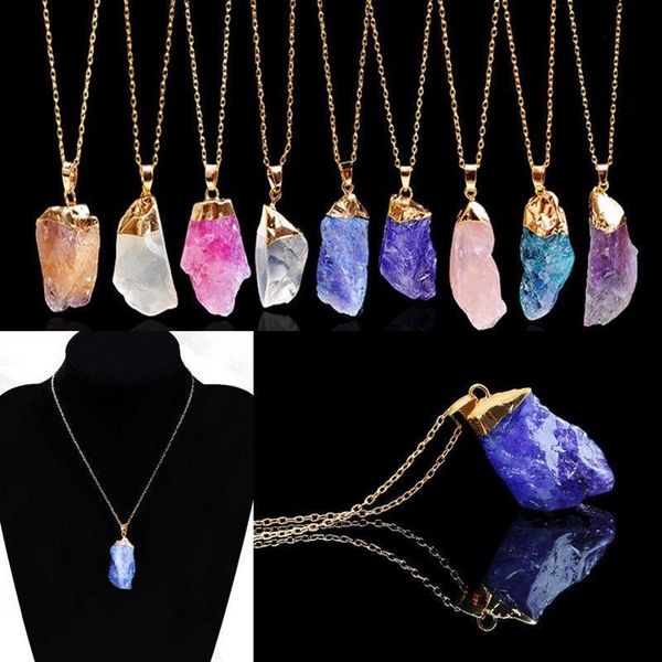 pendant necklaces lnrrabc 1pc fashion women irregular shape natural crystal stone necklace jewelry gift 9 colors, Silver
pendant necklaces lnrrabc 1pc fashion women irregular shape natural crystal stone necklace jewelry gift 9 colors, Silver