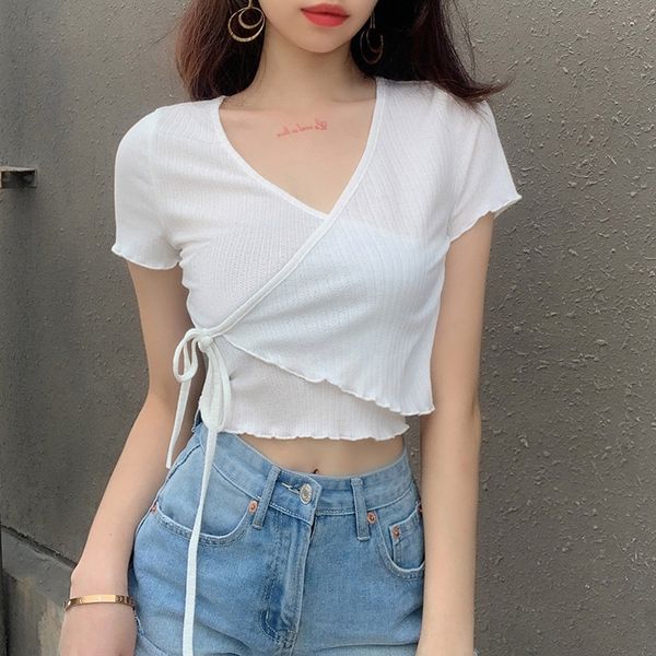 fashion coat t-shirt street trendsetter v-neck slim cross tie t-shirt women's new summer 2020 kwdcy, White
fashion coat t-shirt street trendsetter v-neck slim cross tie t-shirt women's new summer 2020 kwdcy, White