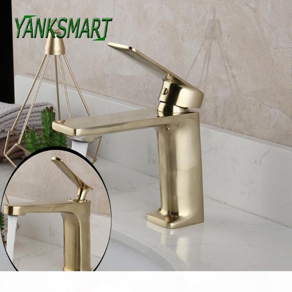 yanksmart brushed gold bathroom basin sink single handle faucet solid brass deck mounted washbasin faucets cold & mixer tap
yanksmart brushed gold bathroom basin sink single handle faucet solid brass deck mounted washbasin faucets cold & mixer tap