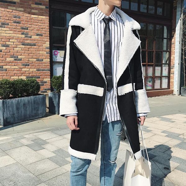 men's fur & faux long coat man jaqueta masculina couro men splice punk parka jackets full length leather overcoats, Black
men's fur & faux long coat man jaqueta masculina couro men splice punk parka jackets full length leather overcoats, Black