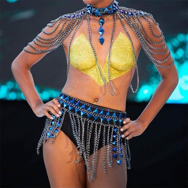 boho rhinestone body chain blue tassel acrylic bikini set summer body jewelry for women and girls t200508, Silver
boho rhinestone body chain blue tassel acrylic bikini set summer body jewelry for women and girls t200508, Silver