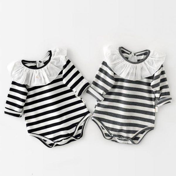 2021 new newborn girl bodysuit cotton striped long sleeve jumpsuit for girls ruffle collar baby onesie clothes 0-24m mep0, Blue
2021 new newborn girl bodysuit cotton striped long sleeve jumpsuit for girls ruffle collar baby onesie clothes 0-24m mep0, Blue