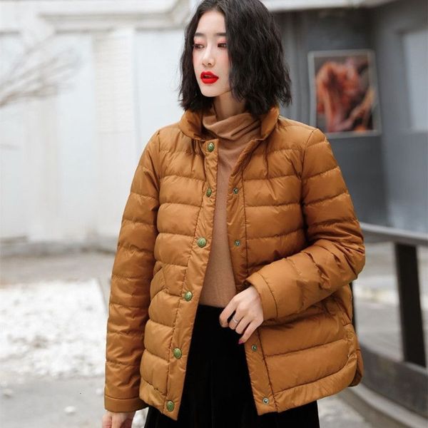 90% white duck simple literature art short collar down for women's light and thin winter new jacket 2020, Black
90% white duck simple literature art short collar down for women's light and thin winter new jacket 2020, Black