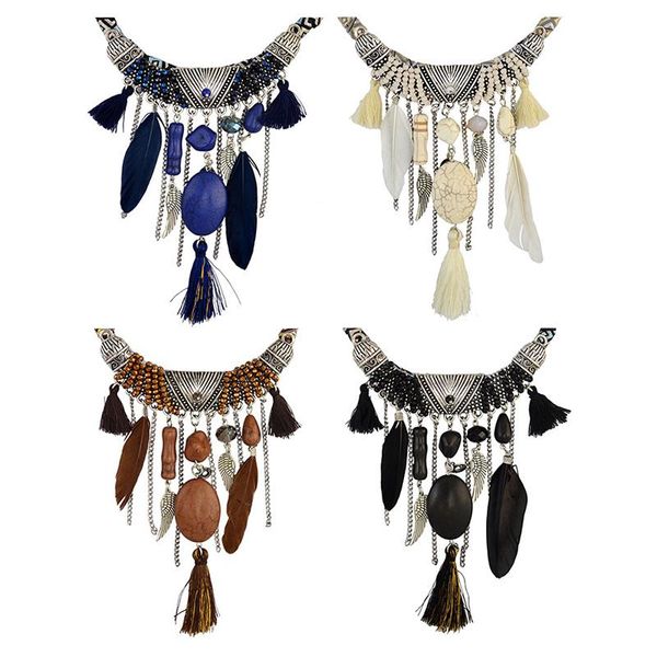 pendant necklaces blue black white brown bohemian feather chain necklace tassel for women girl friend fashion jewelry gift, Silver
pendant necklaces blue black white brown bohemian feather chain necklace tassel for women girl friend fashion jewelry gift, Silver