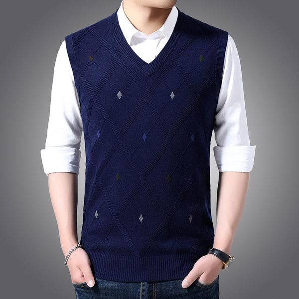 men's sweaters leisure man sweater sleeveless wool vest casual male v-neck plaid jumper knit clothing slim fit, White;black
men's sweaters leisure man sweater sleeveless wool vest casual male v-neck plaid jumper knit clothing slim fit, White;black