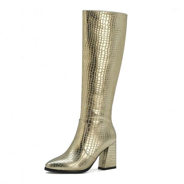 2020 autumn winter band designer faux leather women knee high boots fashion zipper pointed toe high heel boots black gold green1
2020 autumn winter band designer faux leather women knee high boots fashion zipper pointed toe high heel boots black gold green1