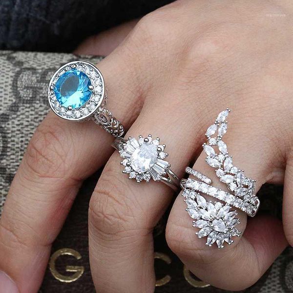 Kinel Sparkly Big Zircon Ring Bride Wedding Band Ring For Women Silver Color Engagement Jewelry Gifts Fashion Female 20201, Golden;silver
Kinel Sparkly Big Zircon Ring Bride Wedding Band Ring For Women Silver Color Engagement Jewelry Gifts Fashion Female 20201, Golden;silver
