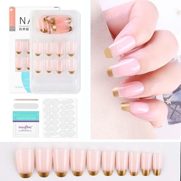 24 pcs false nails wearable fake nails gradient french tips glitter artifical hit color coffin nail art tools, Red;gold
24 pcs false nails wearable fake nails gradient french tips glitter artifical hit color coffin nail art tools, Red;gold
