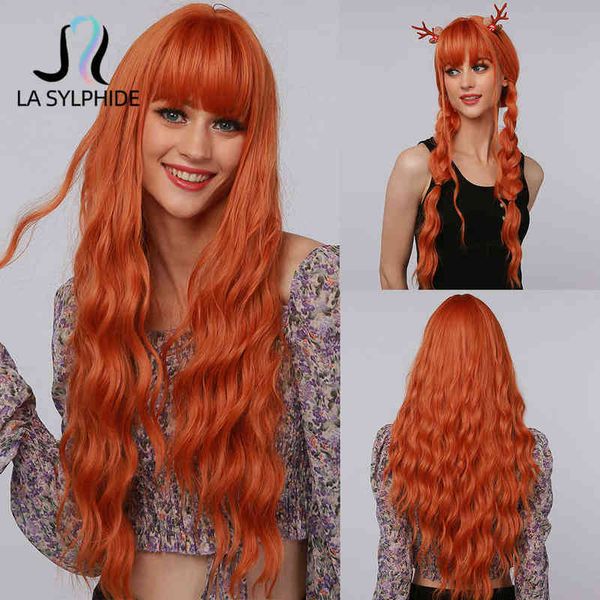 hairpiece la sylphide halloween cosplay wig long deep wave orange synthetic hair wigs with bangs for black white woman heat resistant 0121 
hairpiece la sylphide halloween cosplay wig long deep wave orange synthetic hair wigs with bangs for black white woman heat resistant 0121