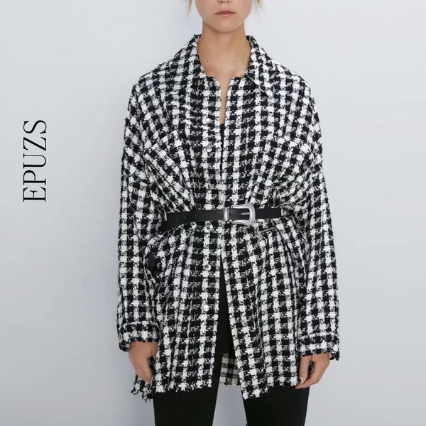 winter houndstooth plaid jackets women pockets oversize coats elegant long sleeve zipper long jackets 201023, Black;brown
winter houndstooth plaid jackets women pockets oversize coats elegant long sleeve zipper long jackets 201023, Black;brown