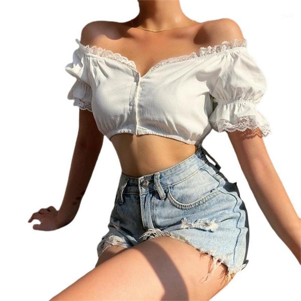women's tanks & camis summer ladies short sleeve girls personalized off shoulder lace splicing chest wrap streetwear for dating sh, White
women's tanks & camis summer ladies short sleeve girls personalized off shoulder lace splicing chest wrap streetwear for dating sh, White
