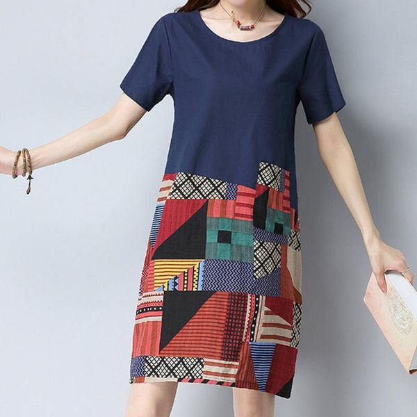 women dress casual cotton linen round neck short sleeve loose patchwork dress 2020 spring summer pocket boho style mini dresses, Black;gray
women dress casual cotton linen round neck short sleeve loose patchwork dress 2020 spring summer pocket boho style mini dresses, Black;gray
