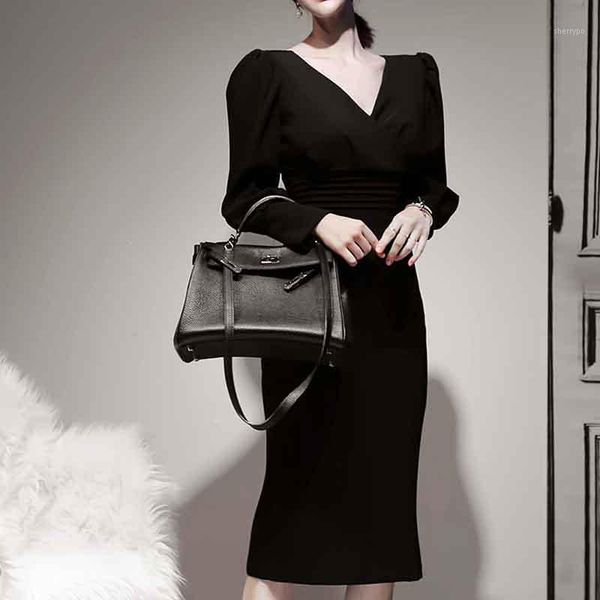2020 autumn winter new women bandage elegant midi v-neck dress vestidos black celebrity party bodycon club dresses1, Black;gray 
2020 autumn winter new women bandage elegant midi v-neck dress vestidos black celebrity party bodycon club dresses1, Black;gray
