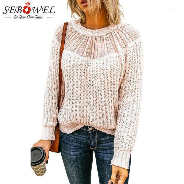 sebowel casual beige round neck lace splicing knitted sweater for women spring autumn female long sleeve pullover sweaters1, White;black
sebowel casual beige round neck lace splicing knitted sweater for women spring autumn female long sleeve pullover sweaters1, White;black