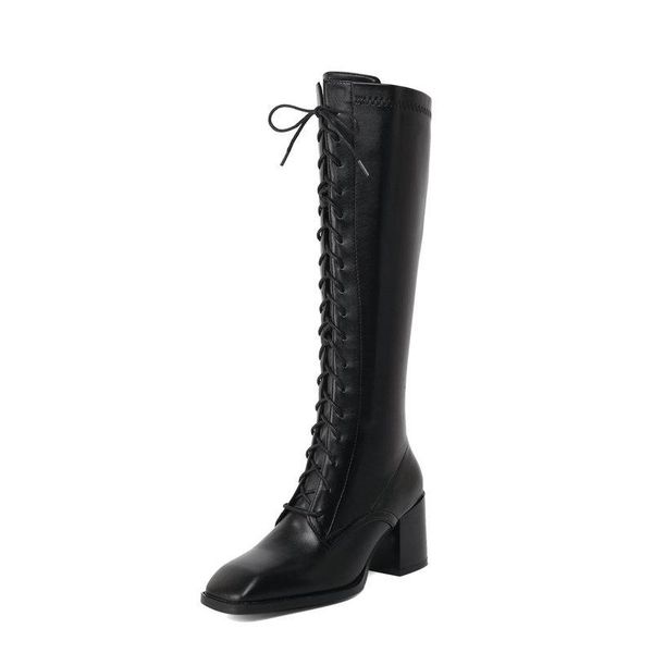 boots 2021 lace up knee high for women genuine leather autumn winter thick heels shoes woman night club slim long, Black
boots 2021 lace up knee high for women genuine leather autumn winter thick heels shoes woman night club slim long, Black